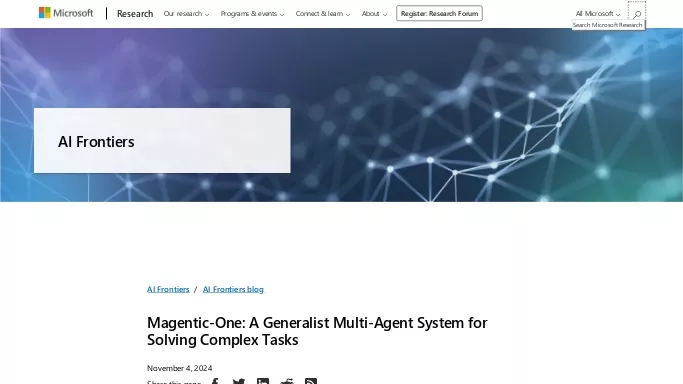 Magentic-One — бесплатная нейросеть , автономные ИИ (AGI), для помощи в автоматизации, Open Source.