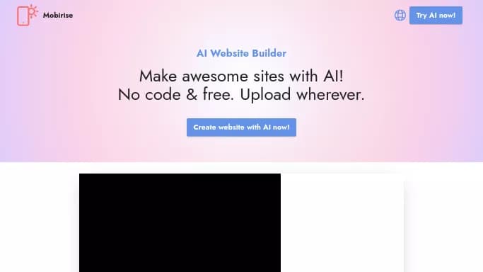Mobirise — бесплатная нейросеть для no Code/Low Code разработки, для дизайна.