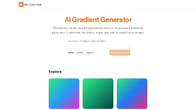 AI Gradient Generator — бесплатная нейросеть для дизайна.