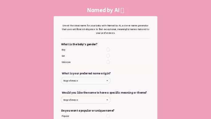 Named by AI — бесплатная нейросеть для развлечений.