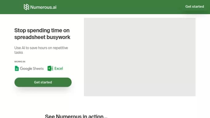 Numerous AI — бесплатная нейросеть для таблиц и PDF. Бесплатная версия с ограниченным функционалом, есть платные тарифы.