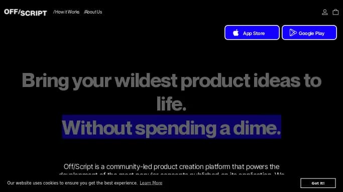 Off/Script — бесплатная нейросеть для дизайна, для маркетинга, для помощи в образовании. Бесплатная версия с ограниченным функционалом, есть платные тарифы.