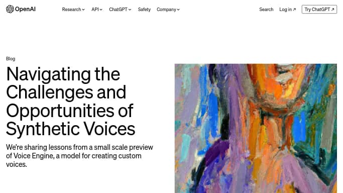 Voice Engine by OpenAI — бесплатная нейросеть undefined, для перевода.