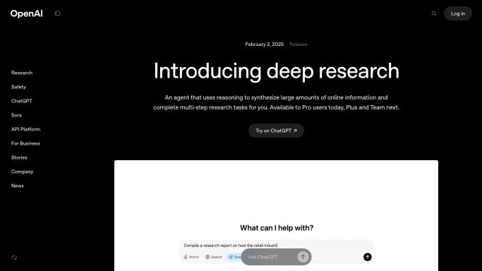 Deep Research — платная нейросеть , автономные ИИ (AGI). Бесплатная версия с ограниченным функционалом, есть платные тарифы.