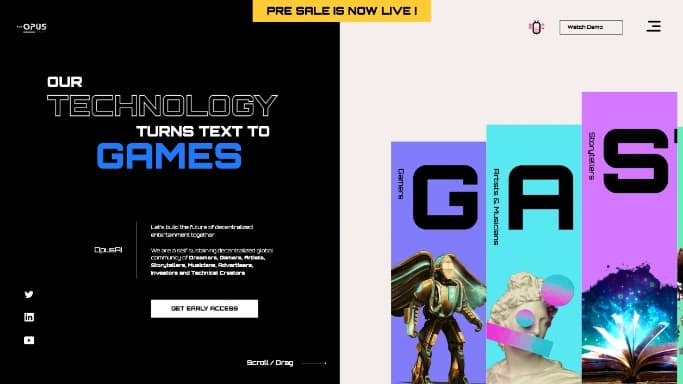 Opus — платная нейросеть для создания видео. Бесплатная версия с ограниченным функционалом, есть платные тарифы.