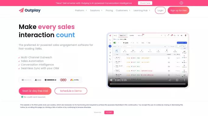 OutplayHQ — бесплатная нейросеть для маркетинга, для работы с электронной почтой. Бесплатная версия с ограниченным функционалом, есть платные тарифы.