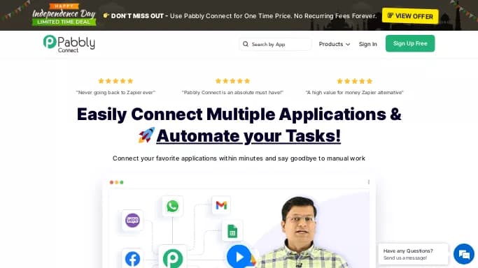 Pabbly Connect — платная нейросеть для маркетинга, для таблиц и PDF.