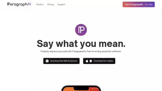 ParagraphAI — бесплатная нейросеть для работы с электронной почтой. Бесплатная версия с ограниченным функционалом, есть платные тарифы.