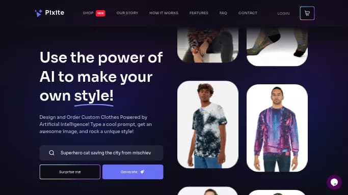 Pixite AI — бесплатная нейросеть для стиля и моды.