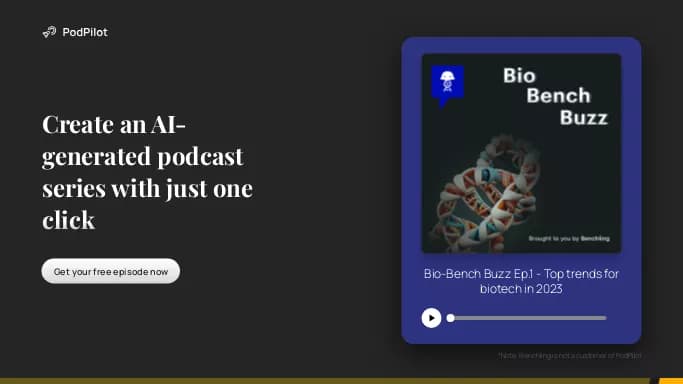 PodPilot — платная нейросеть для редактирования аудио, для транскрибации аудио и видео, для повышения продуктивности, для помощи в образовании, для маркетинга.