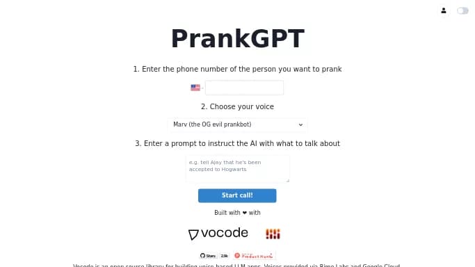 Prankgpt — бесплатная нейросеть для развлечений.