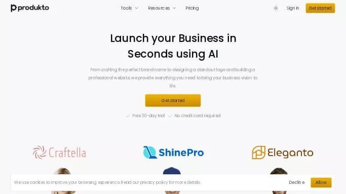 Produkto — бесплатная нейросеть для маркетинга. Бесплатная версия с ограниченным функционалом, есть платные тарифы.