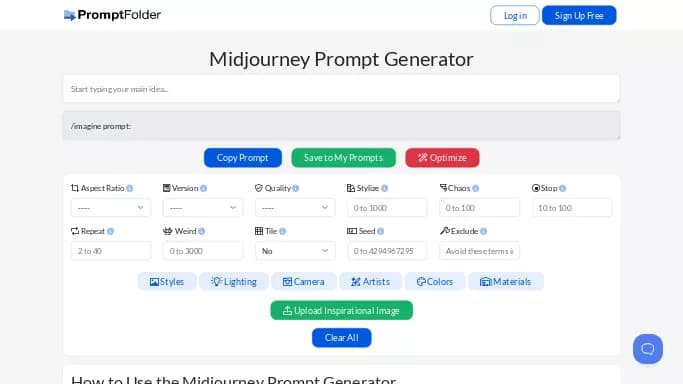 MidJourney Prompt Helper — бесплатная нейросеть для генерации промптов.