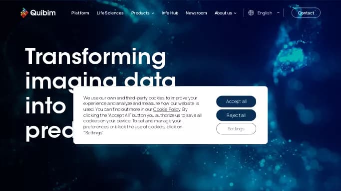 Quibim — платная нейросеть в медицине. Бесплатная версия с ограниченным функционалом, есть платные тарифы.