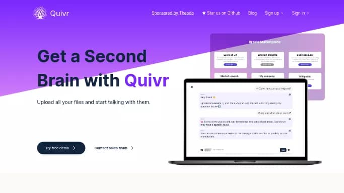 Quivr — бесплатная нейросеть для повышения продуктивности.