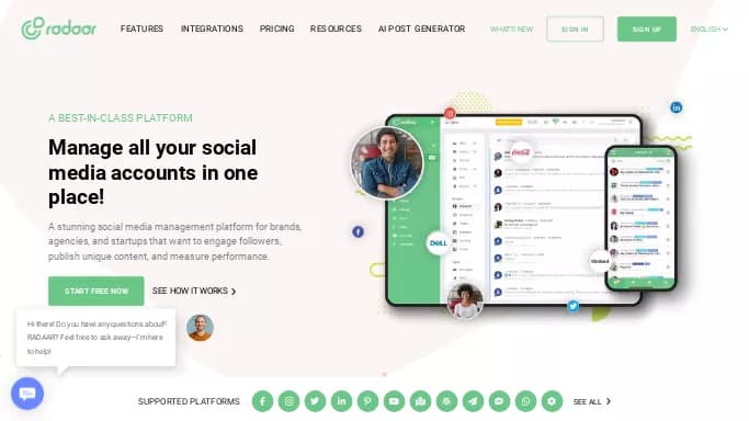 Radaar — платная нейросеть для SMM.
