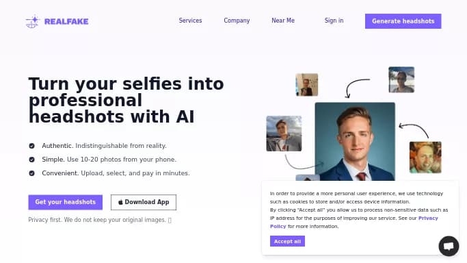 RealFake — бесплатная нейросеть для знакомств, для повышения продуктивности. Бесплатная версия с ограниченным функционалом, есть платные тарифы.