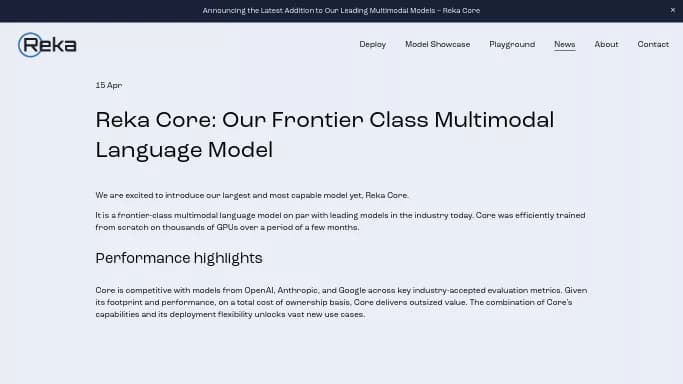 Reka Core — бесплатная нейросеть , модели LLM.