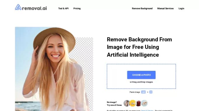 Removal.AI — бесплатная нейросеть для редактирования изображений. Бесплатная версия с ограниченным функционалом, есть платные тарифы.