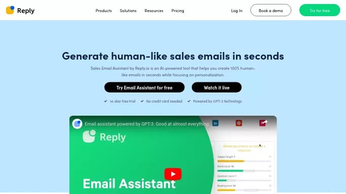 Reply IO — бесплатная нейросеть для работы с электронной почтой, для маркетинга. Бесплатная версия с ограниченным функционалом, есть платные тарифы.