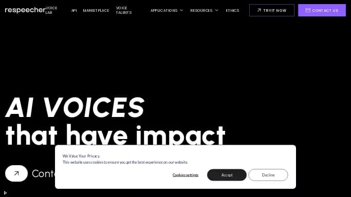 Respeecher AI — платная нейросеть для создания голоса.
