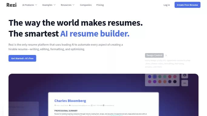 Rezi — бесплатная нейросеть помогающие в управлении персоналом, для повышения продуктивности. Бесплатная версия с ограниченным функционалом, есть платные тарифы.