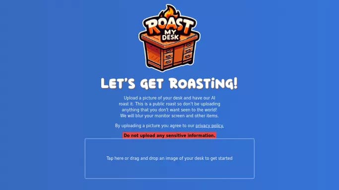 Roast My Desk — бесплатная нейросеть для развлечений.