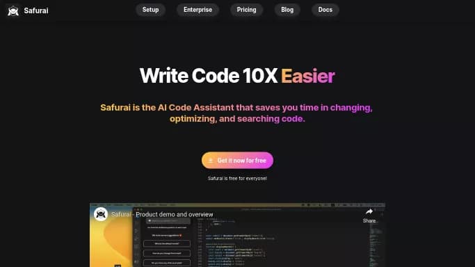 Safurai — бесплатная нейросеть для разработки программного обеспечения.