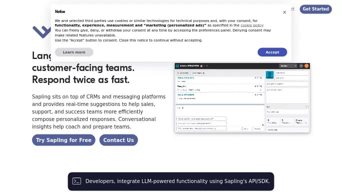 Sapling — бесплатная нейросеть для маркетинга, для определения ИИ, для копирайтинга. Бесплатная версия с ограниченным функционалом, есть платные тарифы.