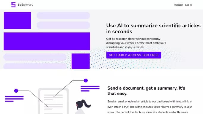 SciSummary — бесплатная нейросеть для научно-исследовательской деятельности, для суммаризации текста, для повышения продуктивности, для помощи в образовании.