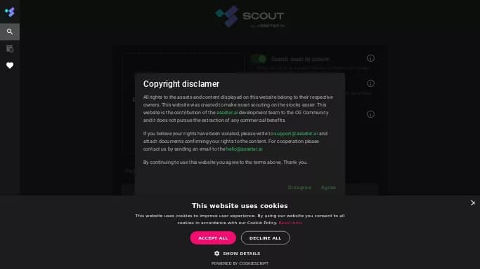 Assets Scout — бесплатная нейросеть для маркетинга, для повышения продуктивности, для помощи в автоматизации. Бесплатная версия с ограниченным функционалом, есть платные тарифы.