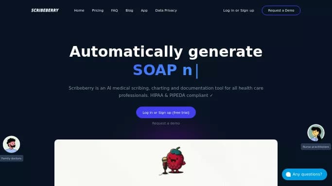 Scribeberry — платная нейросеть в медицине.