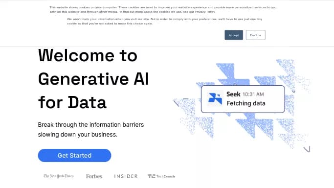 Seek — бесплатная нейросеть для анализа данных, для no Code/Low Code разработки. Бесплатная версия с ограниченным функционалом, есть платные тарифы.