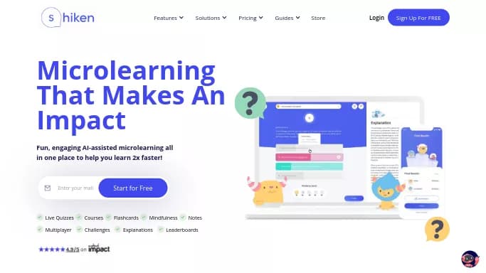 Shiken — бесплатная нейросеть для помощи в образовании. Бесплатная версия с ограниченным функционалом, есть платные тарифы.