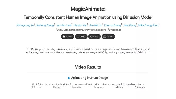 MagicAnimate — бесплатная нейросеть Open Source, для редактирования изображений, для редактирования видео.