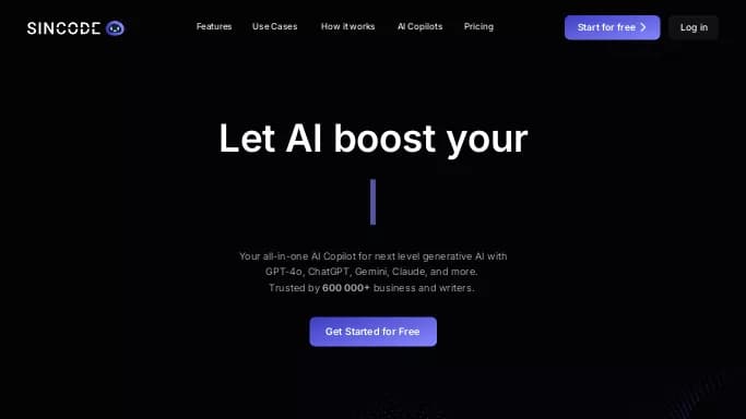 SinCode AI — платная нейросеть для копирайтинга. Бесплатная версия с ограниченным функционалом, есть платные тарифы.