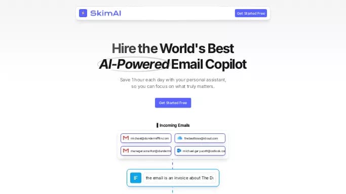 SkimAI — платная нейросеть для работы с электронной почтой.