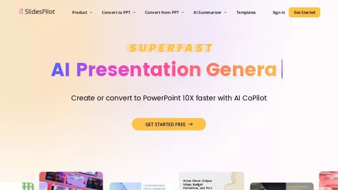 SlidesPilot — бесплатная нейросеть для создания презентаций. Бесплатная версия с ограниченным функционалом, есть платные тарифы.