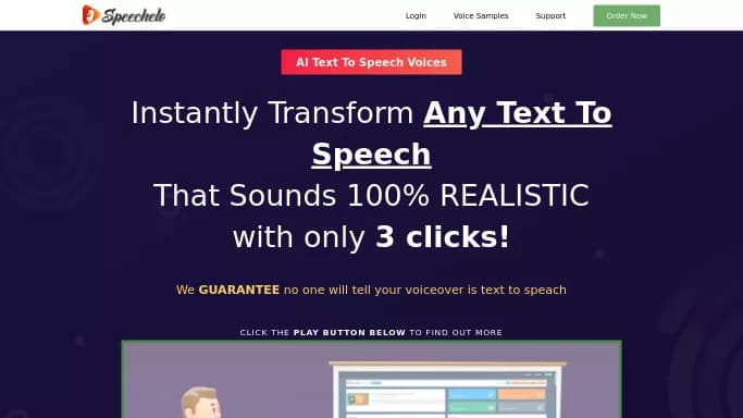 Speechelo — платная нейросеть для создания голоса. Бесплатная версия с ограниченным функционалом, есть платные тарифы.