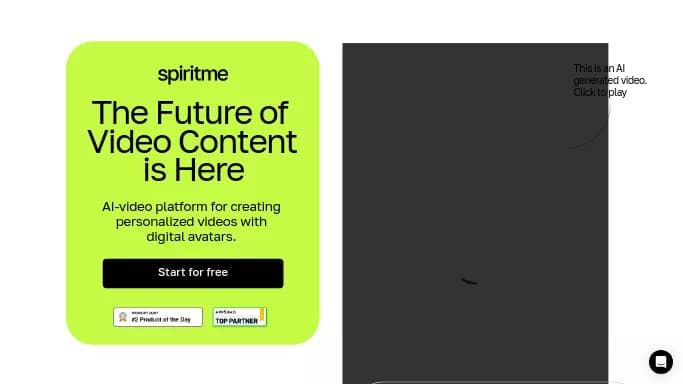 SpiritMe — бесплатная нейросеть для создания аватаров и цифровых 3D персонажей, для создания видео. Бесплатная версия с ограниченным функционалом, есть платные тарифы.