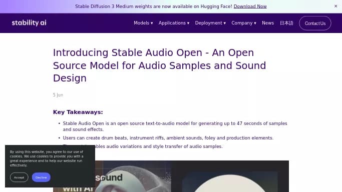 Stable Audio Open — бесплатная нейросеть для создания музыки.