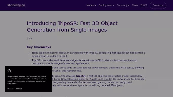 TripoSR — бесплатная нейросеть для 3D и анимации.