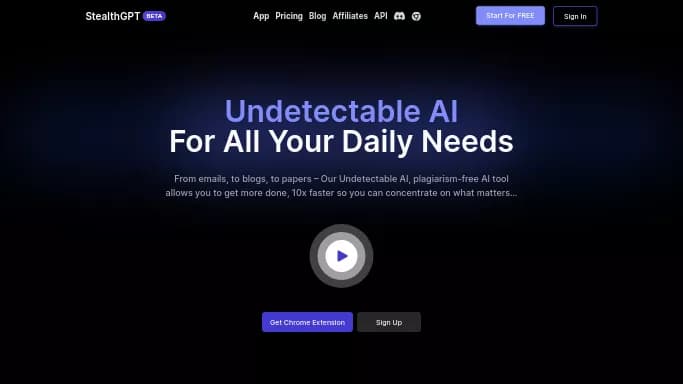 StealthGPT — бесплатная нейросеть для определения ИИ, для копирайтинга. Бесплатная версия с ограниченным функционалом, есть платные тарифы.