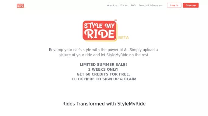 StyleMyRide AI — платная нейросеть для развлечений. Бесплатная версия с ограниченным функционалом, есть платные тарифы.