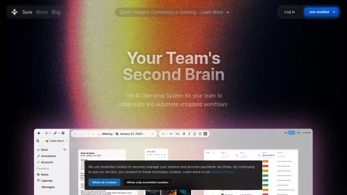 Sune AI — бесплатная нейросеть для повышения продуктивности.