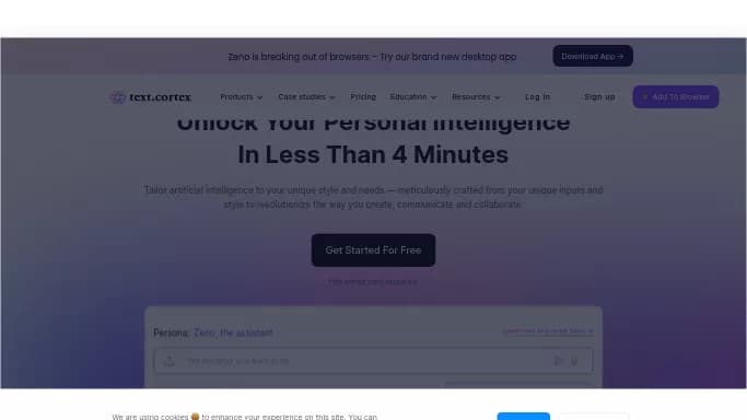 Text Cortex — бесплатная нейросеть для копирайтинга. Бесплатная версия с ограниченным функционалом, есть платные тарифы.