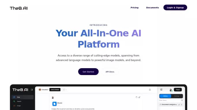 TheB.AI — бесплатная нейросеть — чат-бот, для создания изображений, для научно-исследовательской деятельности. Бесплатная версия с ограниченным функционалом, есть платные тарифы.