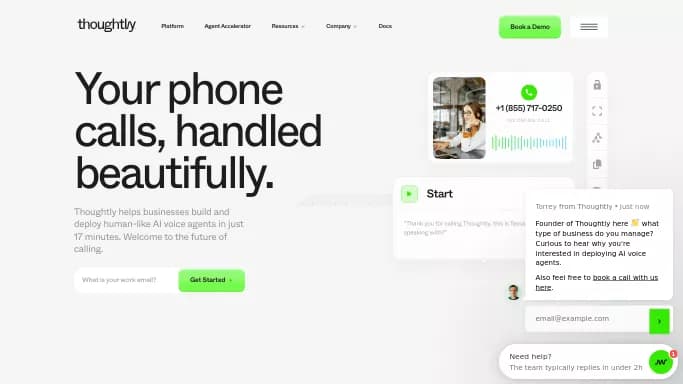 Thoughtly — бесплатная нейросеть , автономные ИИ (AGI), для маркетинга. Бесплатная версия с ограниченным функционалом, есть платные тарифы.