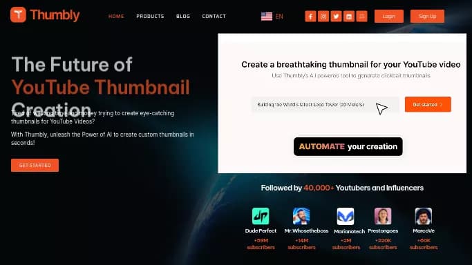 Thumbly — бесплатная нейросеть для SMM.