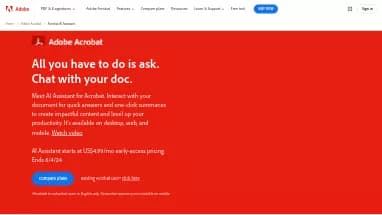 Нейросеть Acrobat AI by Adobe - Таблицы и PDF,Суммаризация текста,Продуктивность,Образование